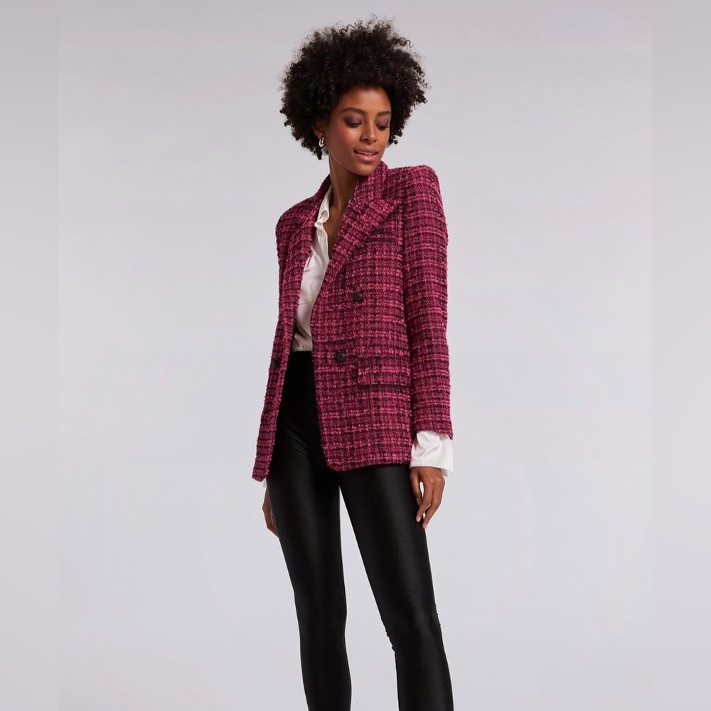 Generation Love Blazer Eliza Pink Tweed Double-Breasted Jacket NWOT